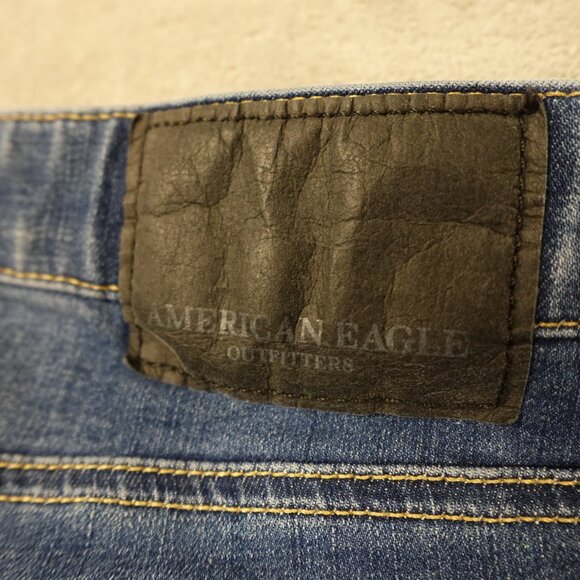 American Eagle Jeans Slim Distressed Extreme Flex Jean Men's 31x32 Blue Denim - Picture 10 of 12